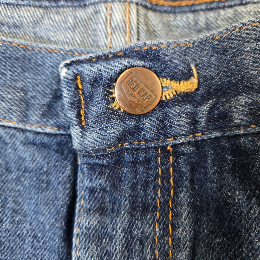 Red Kap Cutoff Denim Shorts Cotton Mens 44 Blue Raw Hem Workwear Casual - Picture 7 of 13